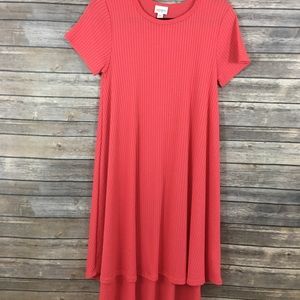 EUC LLR Carly Dress, coral, ribbed